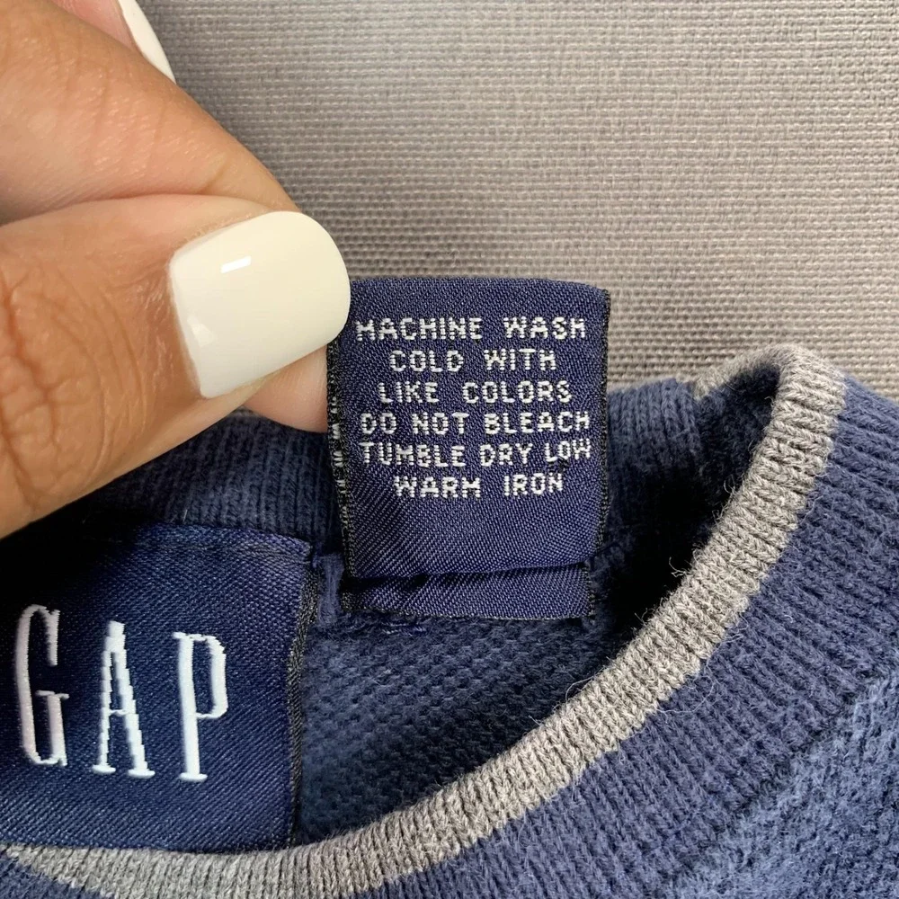 Gap Sweater Kids XS Blue Stripe Cotton Knit Crew Neck Long‎ SLV Pullover
